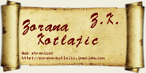 Zorana Kotlajić vizit kartica